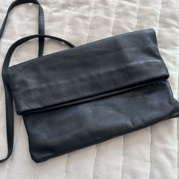 Pietro Alessandro Black Leather Crossbody Bag